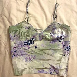 Grean and Purple Floral lacey tank top Lingerie Women’s Medium
